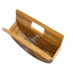 Vegetable Basket Bamboo Bag Outdoor Beach Bag Handbag Rattan Women's Straw Bag