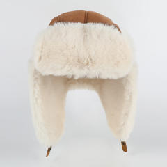 Autumn Winter Suede Hat Plush Thickened Ear Protection Hat Warm Rabbit Fur Gloves Outdoor Cold Protection suit