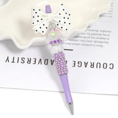 Creative New Cartoon Rotating Beaded Pen Heavy Glitter High-Value New Ins Style Bead Pen Ballpoint Pen