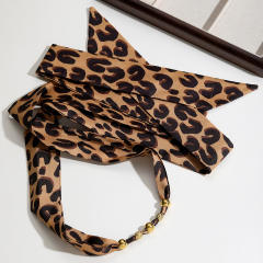 18KG stainless steel bead winter leopard grain scarf choker necklace for women