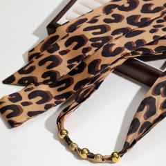 18KG stainless steel bead winter leopard grain scarf choker necklace for women