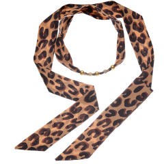 18KG stainless steel bead winter leopard grain scarf choker necklace for women