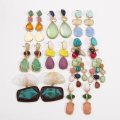 Distinctive Acrylic Alloy Resin Earrings Women's ZA Light Luxury Water Drop Geometric Color Earrings