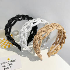 Leather Twist Headband High Retro Hair Accessory Personality Solid Color Headband Accessory
