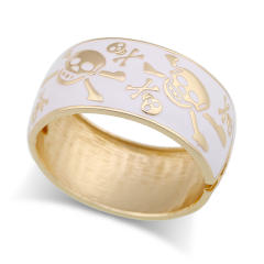 Punk trend white enamel unique alloy women bangle bracelet suit
