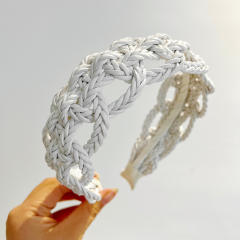 Leather Twist Headband High Retro Hair Accessory Personality Solid Color Headband Accessory