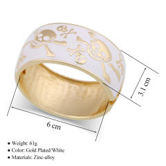 Punk trend white enamel unique alloy women bangle bracelet suit