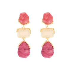 Distinctive Acrylic Alloy Resin Earrings Women's ZA Light Luxury Water Drop Geometric Color Earrings