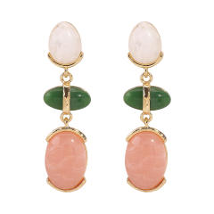 Distinctive Acrylic Alloy Resin Earrings Women's ZA Light Luxury Water Drop Geometric Color Earrings