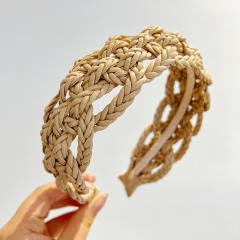 Leather Twist Headband High Retro Hair Accessory Personality Solid Color Headband Accessory