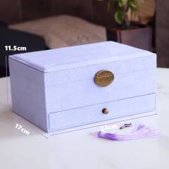 New portable flannel simple stud earrings jewelry box small earrings necklace ring jewelry box earrings storage box