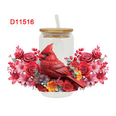 UV transfer sticker glass crystal label Crystal sticker cross-border special sticker for 16oz glass cup 23cmX11cm