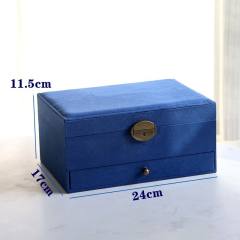 New portable flannel simple stud earrings jewelry box small earrings necklace ring jewelry box earrings storage box