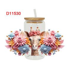 UV transfer sticker glass crystal label Crystal sticker cross-border special sticker for 16oz glass cup 23cmX11cm
