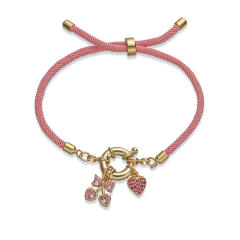 Colorful braid rope gold plated copper multi charm bracelet friendship bracelet