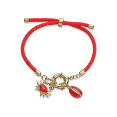 Colorful braid rope gold plated copper multi charm bracelet friendship bracelet