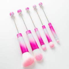 5pcs set DIY metal handle beaded makeup brush suit without bead