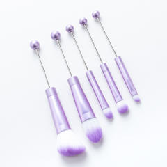 5pcs set DIY metal handle beaded makeup brush suit without bead