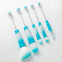 5pcs set DIY metal handle beaded makeup brush suit without bead