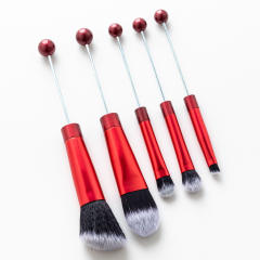 5pcs set DIY metal handle beaded makeup brush suit without bead