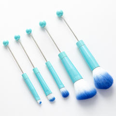 5pcs set DIY metal handle beaded makeup brush suit without bead