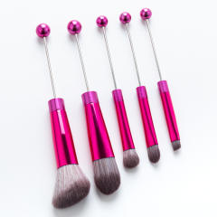 5pcs set DIY metal handle beaded makeup brush suit without bead