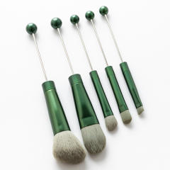 5pcs set DIY metal handle beaded makeup brush suit without bead