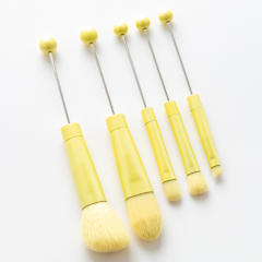 5pcs set DIY metal handle beaded makeup brush suit without bead