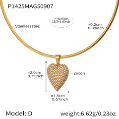 Color enamel fruit diamond heart multi charm stainless steel necklace choker necklace