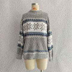 Christmas Knitwear 2025 Autumn Winter Hot Style Half Turtleneck Chenille Snowflake sweater