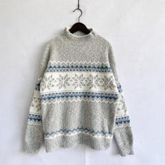 Christmas Knitwear 2025 Autumn Winter Hot Style Half Turtleneck Chenille Snowflake sweater