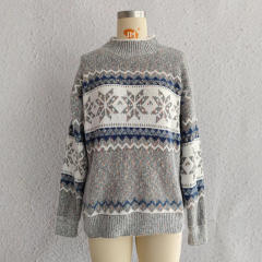 Christmas Knitwear 2025 Autumn Winter Hot Style Half Turtleneck Chenille Snowflake sweater