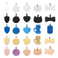 Stainless Steel Dog Tag Titanium Steel Military Tag Pendant Metal Pet Listing Advertising Gift Necklace Engraving