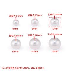 High-Gloss Abs Imitation Pearl Round Beads Straight Hole Loose Beads DIY Handmade Beading 20pcs/pack