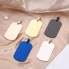 Stainless Steel Dog Tag Titanium Steel Military Tag Pendant Metal Pet Listing Advertising Gift Necklace Engraving