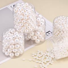 High-Gloss Abs Imitation Pearl Round Beads Straight Hole Loose Beads DIY Handmade Beading 20pcs/pack