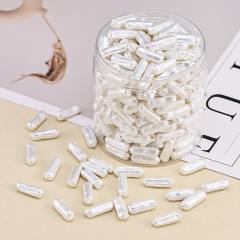 Baroque Asymmetrical Rectangular Abs Imitation Pearl Straight Hole Loose Beads DIY Necklace Bracelet 20pcs/pack