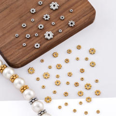 Stainless steel 18k gold color retaining snowflake spacer handmade DIY beaded bracelet necklace jewelry accessories 20pcs/pack