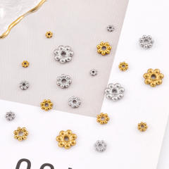 Stainless steel 18k gold color retaining snowflake spacer handmade DIY beaded bracelet necklace jewelry accessories 20pcs/pack