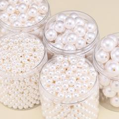 High-Gloss Abs Imitation Pearl Round Beads Straight Hole Loose Beads DIY Handmade Beading 20pcs/pack