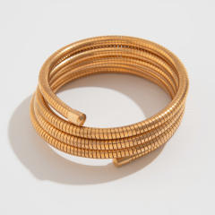 Chunky stacked wearing wind hug water drop smooth bracelet ins winding alloy Bracelet suit