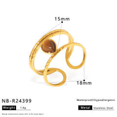 Best-Selling Stainless Steel rings autumn winter tiger eye stone inlaid rings