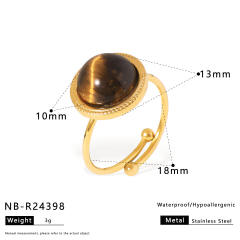 Best-Selling Stainless Steel rings autumn winter tiger eye stone inlaid rings