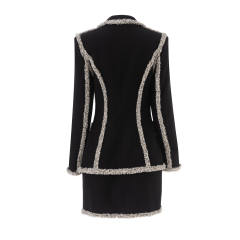 Autumn and winter suit velvet suit jacket with tweed skirt