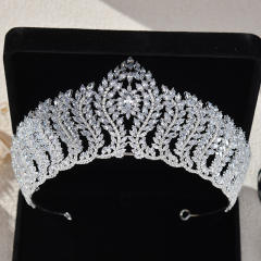 Golden Crown Wedding Bride Crown High Sense Zircon Inlaid Alloy Headband