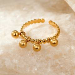 Metal Geometric Ball Titanium Steel Rings 18K stainless steel rings
