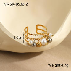 Metal Geometric Ball Titanium Steel Rings 18K stainless steel rings
