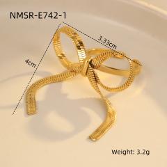 Stainless Steel Ring Exaggerated Asymmetrical Geometric Plated 18K Gold Rings