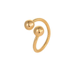 Metal Geometric Ball Titanium Steel Rings 18K stainless steel rings