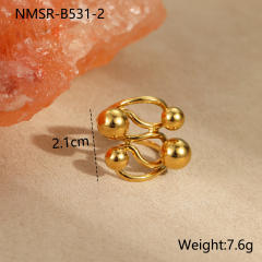 Metal Geometric Ball Titanium Steel Rings 18K stainless steel rings